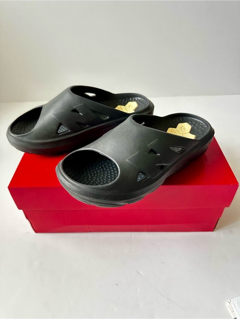 New Balance Fresh Foam RCVRY Slides Men Size 7 Black Phantom Sandals Box